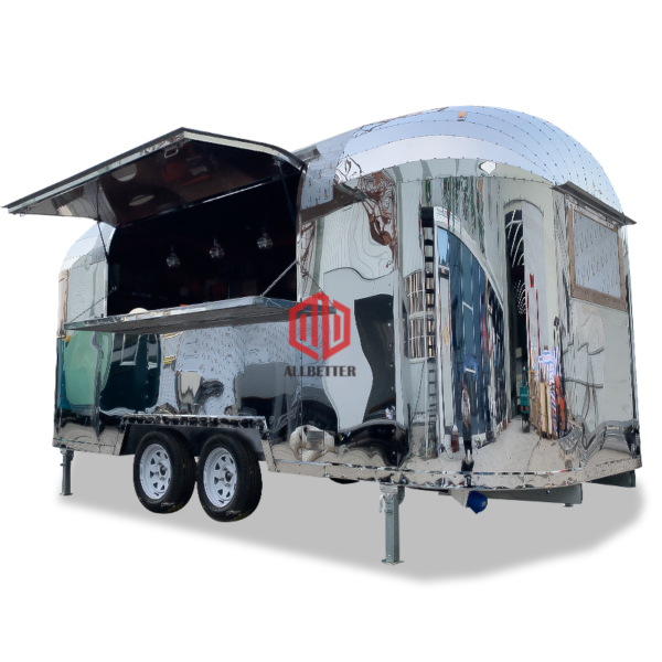 Mirror Stainless Steel Airstream Food Trailer