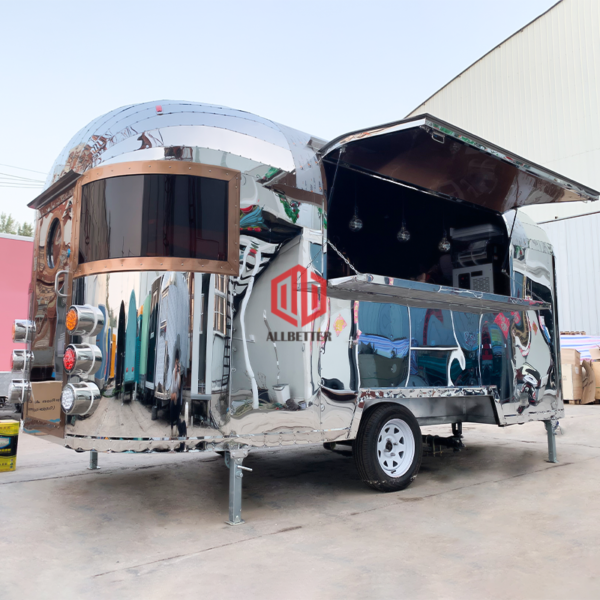 Mirror Stainless Steel Airstream Food Trailer