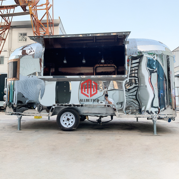 Mirror Stainless Steel Airstream Food Trailer