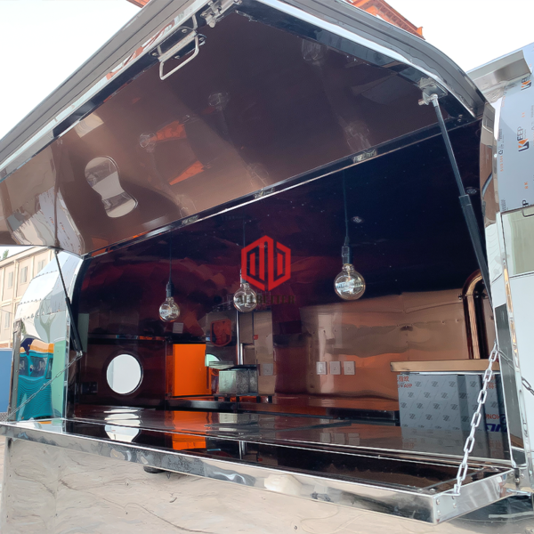 Mirror Stainless Steel Airstream Food Trailer