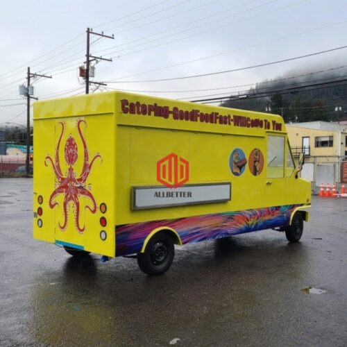 Yellow Four-wheel Electric Food Truck