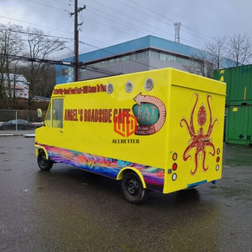 Yellow Four-wheel Electric Food Truck