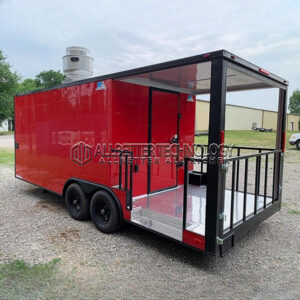 Red Fence Square Food Trailer