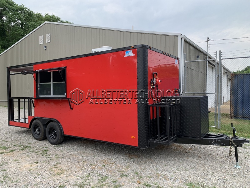 Red Fence Square Food Trailer
