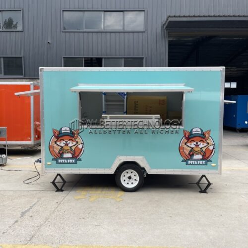 10FT Light Blue Single Window Square Food Trailer