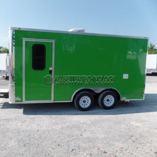 13FT Green Single Window Square Food Trailer