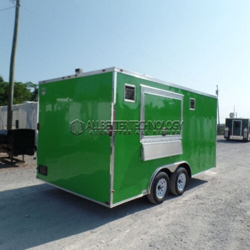 13FT Green Single Window Square Food Trailer