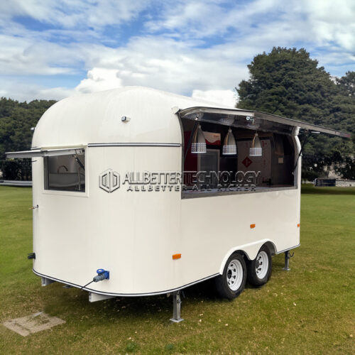 15FT White Airstream Food Trailer for Food Festivals and Events