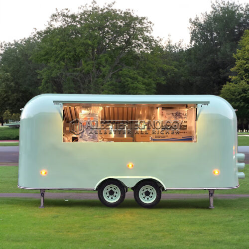 16.5FT Pastel Green Airstream Food Trailer for Weddings & Corporate Catering