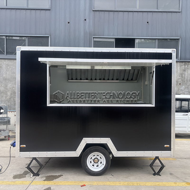 10FT Single Window Black Square Food Trailer