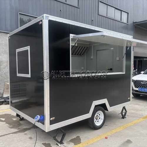 10FT Single Window Black Square Food Trailer