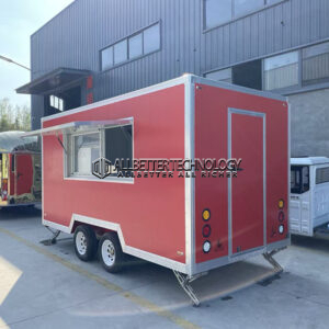 13FT Single Window Red Square Food Trailer