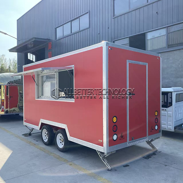 13FT Single Window Red Square Food Trailer