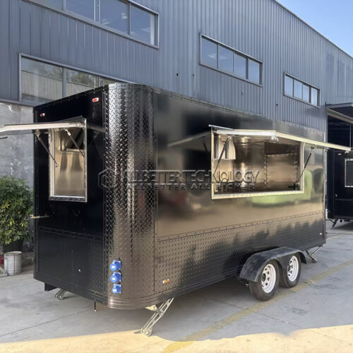 16.5FT Black Single Window Square Food Trailer