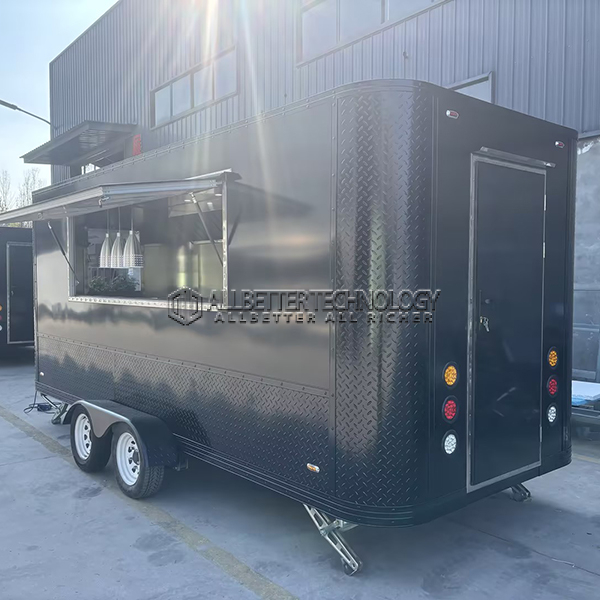 16.5FT Black Single Window Square Food Trailer