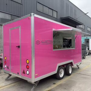 13FT Pink Single Window Square Food Trailer