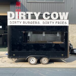 15FT Black Square Food Trailer with LED