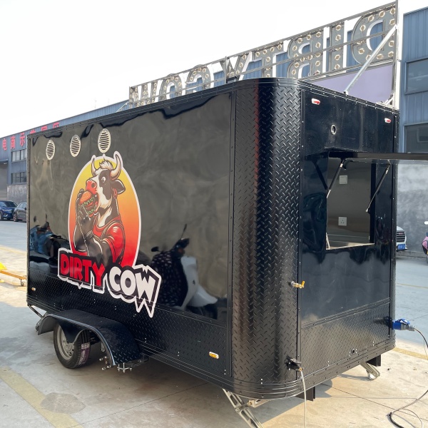 13FT Black Square Food Trailer with LED - Image 5