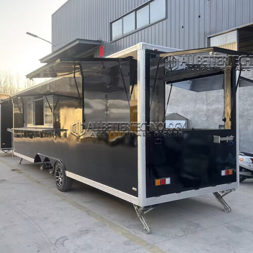 24FT Black Long Square Food Trailer