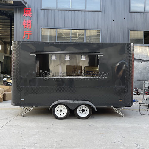 13FT Black Single Window Square Food Trailer
