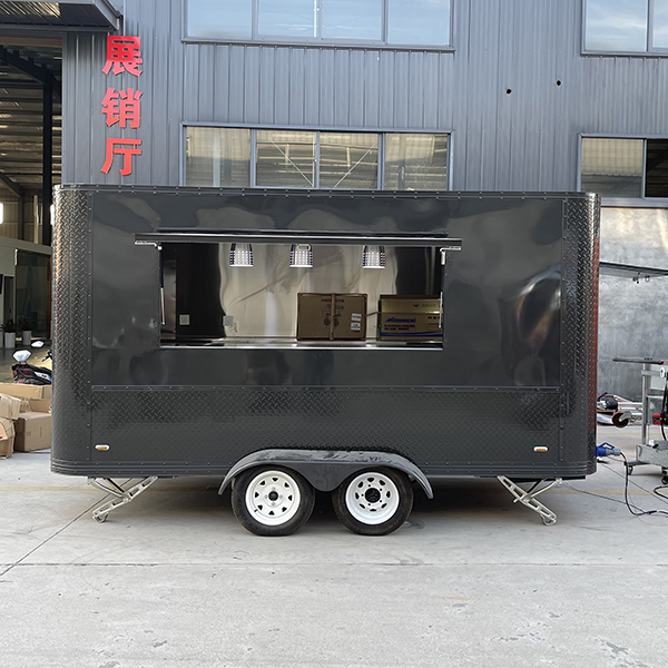 13FT Black Single Window Square Food Trailer