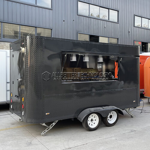 13FT Black Single Window Square Food Trailer