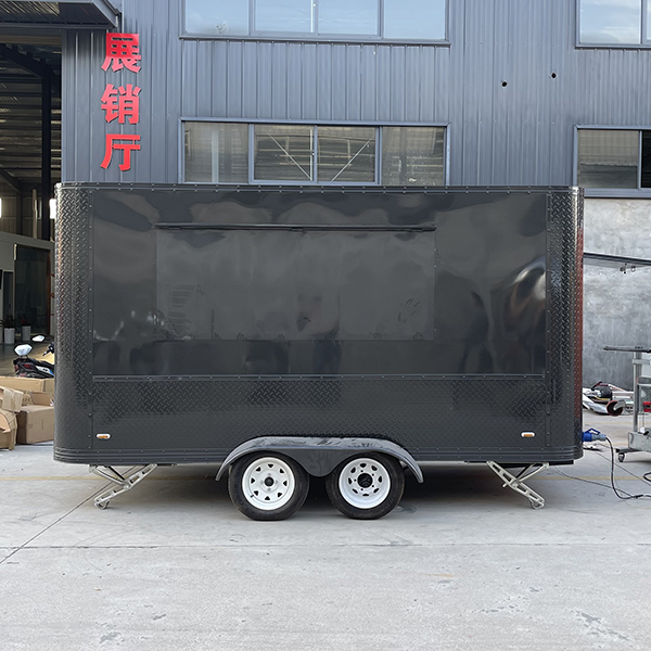 13FT Black Single Window Square Food Trailer