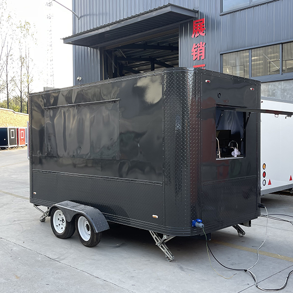 13FT Black Single Window Square Food Trailer