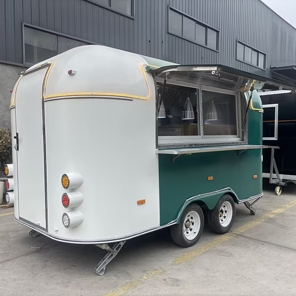 15FT Green and White Airstream Food Trailer