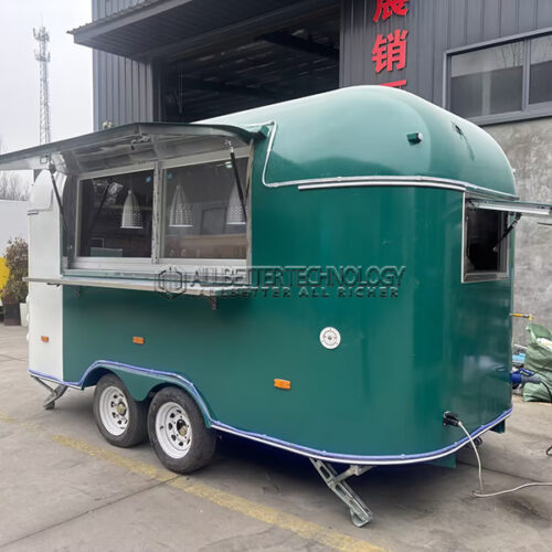 15FT Green and White Airstream Food Trailer