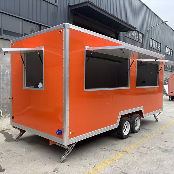 16.5FT Yellow Double Window Square Food Trailer