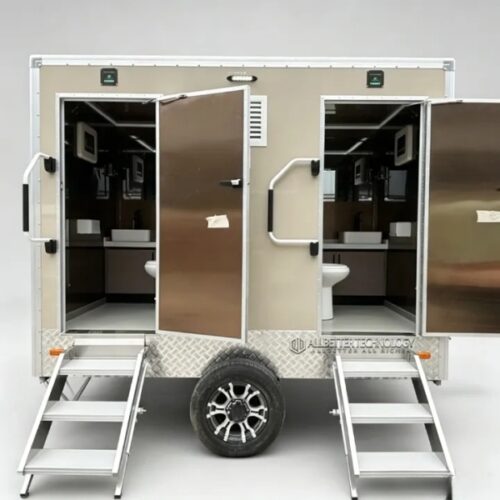 10ft Grey 2-Station Toilet Trailer