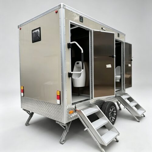 10ft Grey 2-Station Toilet Trailer