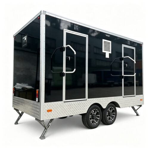 13FT Black 2 Station Toilet Trailer