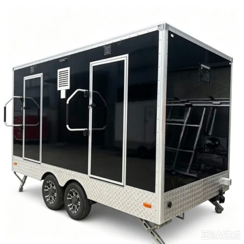 13FT Black 2 Station Toilet Trailer