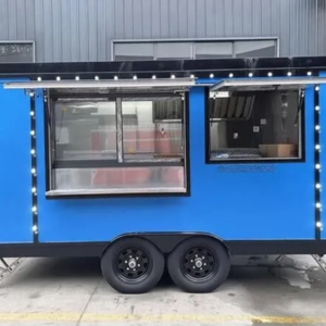13FT Blue Square Food Trailer with Light