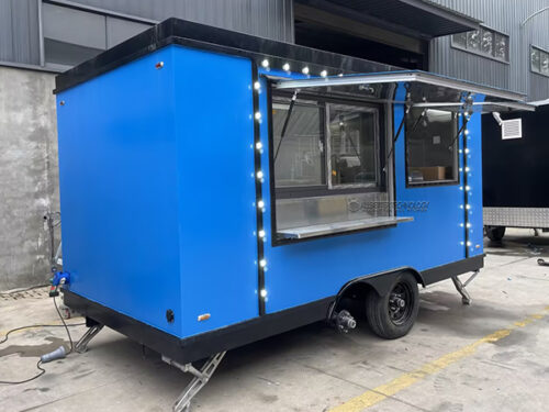 13FT Blue Square Food Trailer with Light