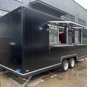16.5FT Double Window Black Square Food Trailer