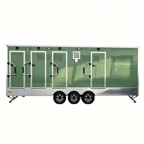 22FT Green 5-Station Toilet Trailer with ADA