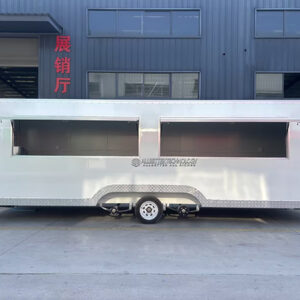 23FT White Double Window Square Food Trailer