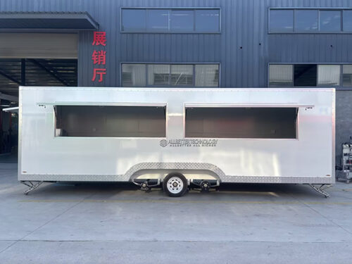 23FT White Double Window Square Food Trailer