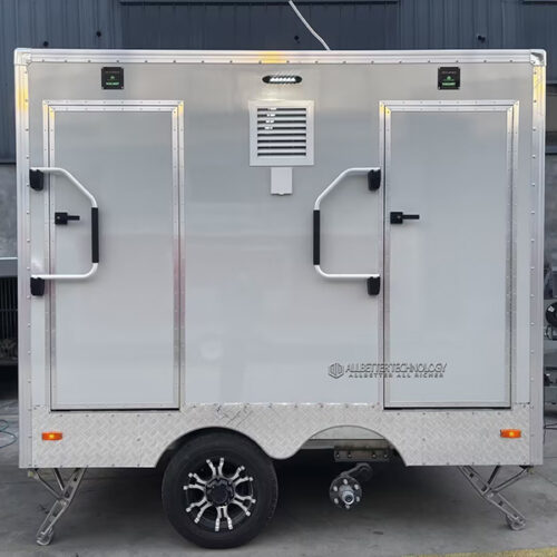 10FT Gray 2-Station Toilet Trailer