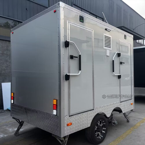 10FT Gray 2-Station Toilet Trailer