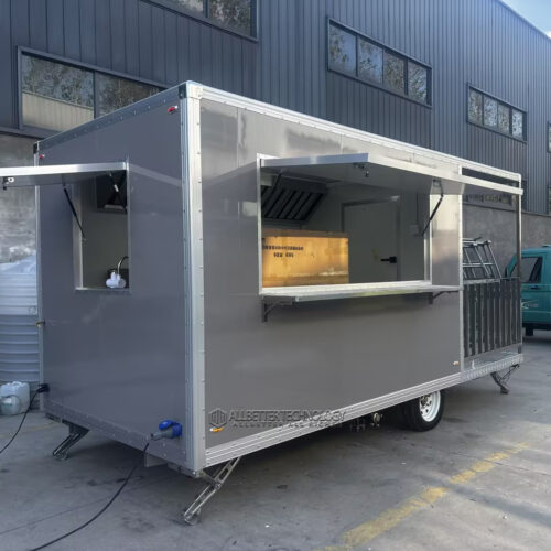 14.8FT Grey Square Food Trailer with Fence