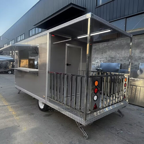 14.8FT Grey Square Food Trailer with Fence