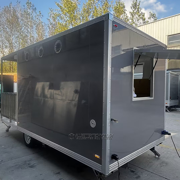 14.8FT Grey Square Food Trailer with Fence