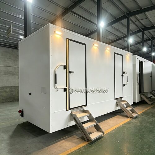 17FT White 2 Station Luxury Toilet Trailer