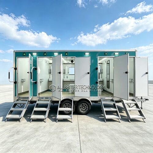 18FT 5 Station Green Restroom Trailer