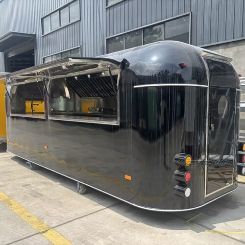 19.7FT Black Double Window Airstream Food Trailer