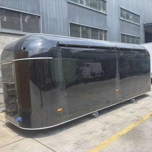 19.7FT Black Double Window Airstream Food Trailer